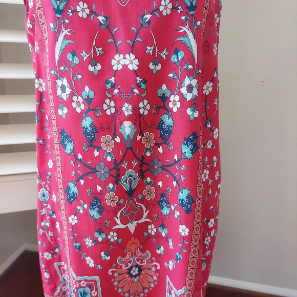 Aventura Stacia Dress Red Flower Print with Pockets Sz M - Picture 5 of 15